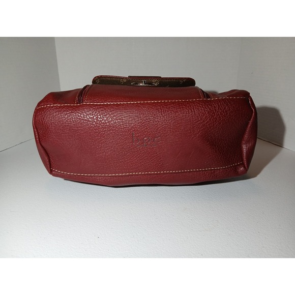 B.O.C. Womens Satchel Hand/shoulder Bag MAROON Three Compartments FTWallet #1400 - Picture 8 of 13